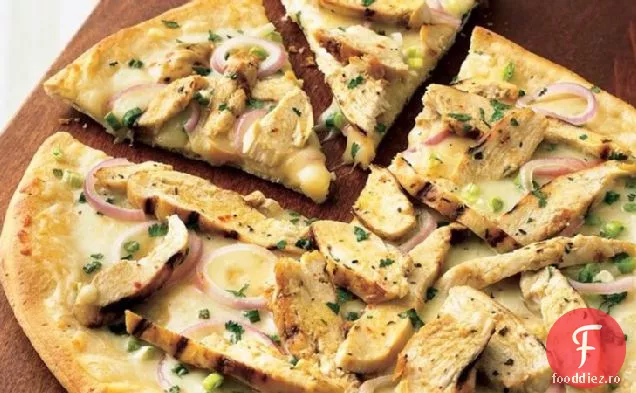 Pizza Cu Pui Portocaliu Fierbinte Și Picant La Grătar