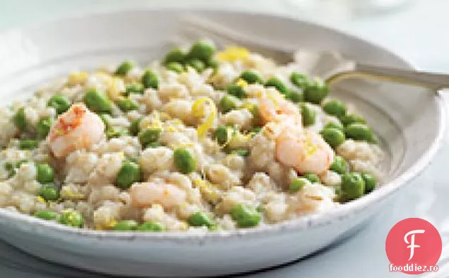 Risotto De Orz Cu Creveți Și Mazăre