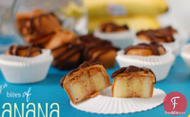 Mușcături De Banane Cu Unt De Arahide Congelate
