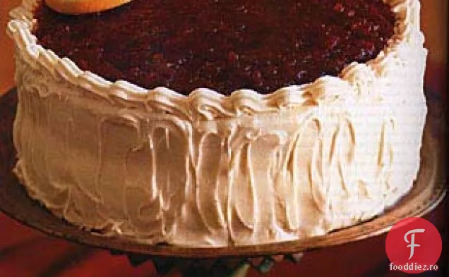 Tort Cu Strat De Portocale Glazurat Cu Afine