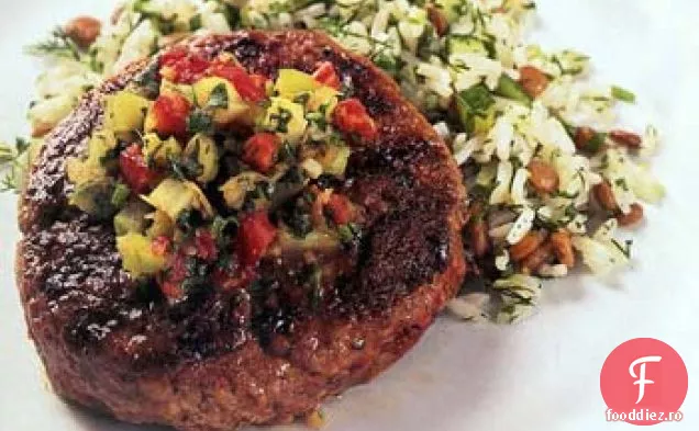 Burgeri de miel cu Chutney de roșii roșii și verzi