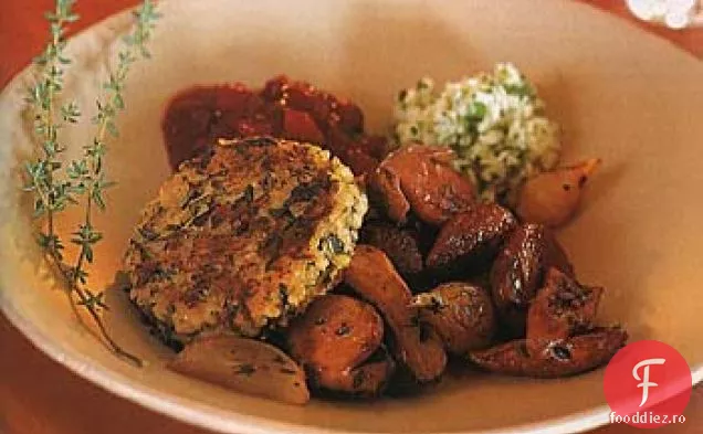 Prăjituri cu Risotto de salvie, ceapă și orez sălbatic