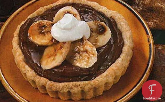 Tartele de banane cu cremă de ciocolată