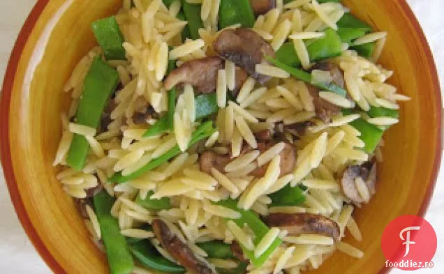 Mazăre de zăpadă și ciuperci (S & M) Orzo
