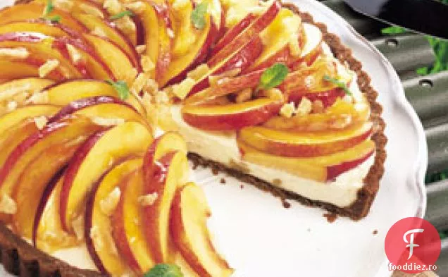 Tartă de nectarină și Mascarpone în crustă de ghimbir