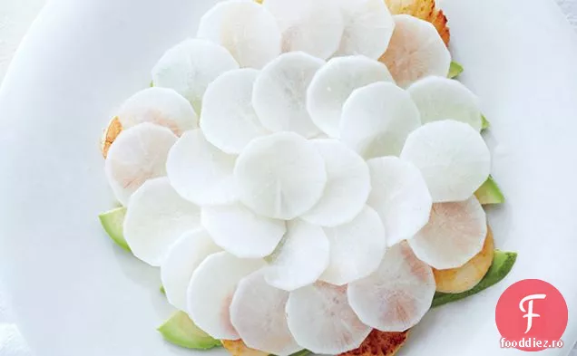 Scoici arse cu Avocado și Daikon