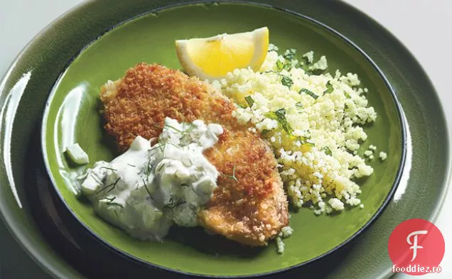 File crocante de Tilapia cu fenicul-mentă Tzatziki