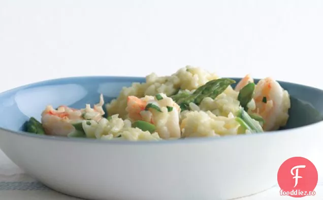 Risotto Lemony cu sparanghel și creveți