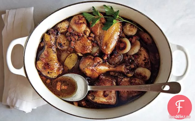 Pui fiert cu oțet și ceapă