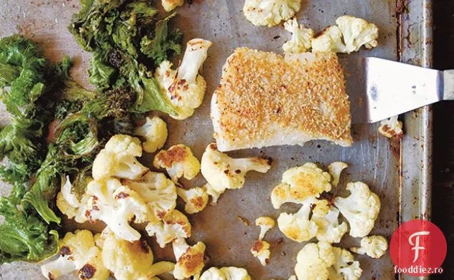 Somn cu crustă de ovăz Pinhead, conopidă prăjită și verdeață de muștar și cremă de lămâie