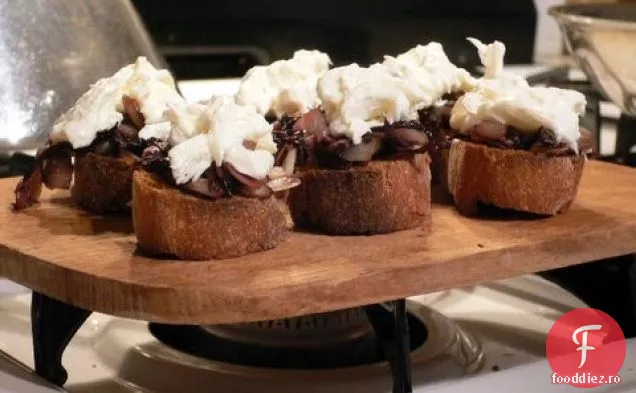 Bruschetta Cu Burrata Și Marmeladă Radicchio