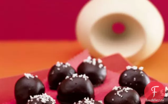 Caramel-Trufe de ciocolată neagră cu Fleur De Sel