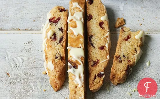 Biscotti de afine uscate și ciocolată albă