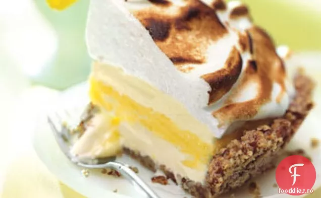 Plăcintă cu înghețată cu bezea de lămâie în crustă de Pecan prăjită