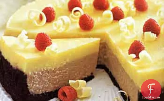 Cheesecake cu zmeură și ciocolată albă cu două etaje