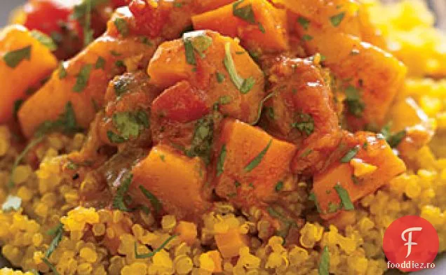 Quinoa cu dovleac marocan de iarnă și tocană de morcovi