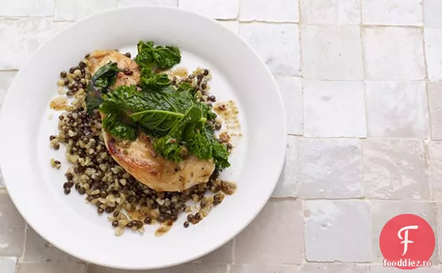 Pui cu Kale și Freekeh-Pilaf de linte