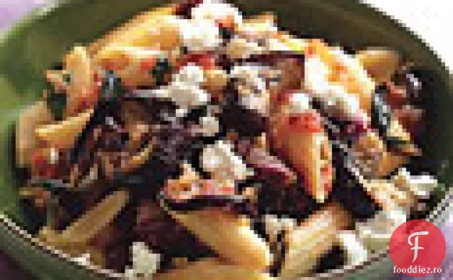 Penne cu vinete la grătar și sos Radicchio