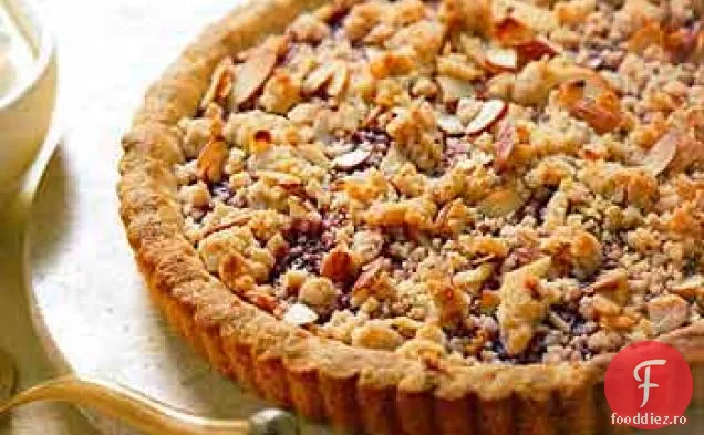 Tarta cu gem de zmeura cu Crumble de migdale