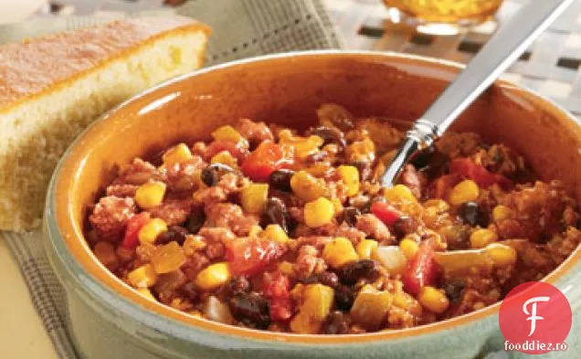 Fasole Neagră, Porumb Și Chili De Curcan
