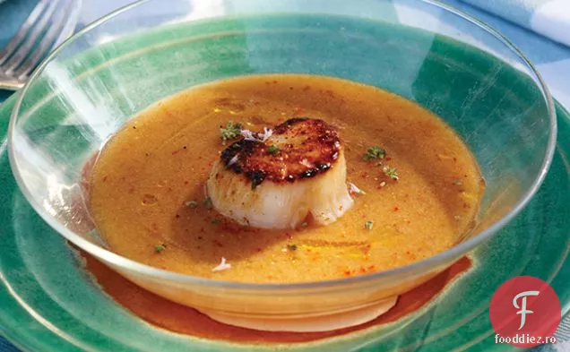 Gazpacho cu fructe de piatră cu scoici