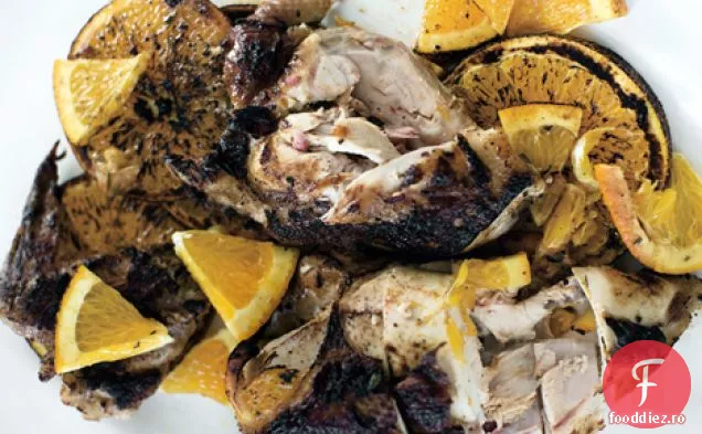 Pui de citrice la grătar sub cărămidă