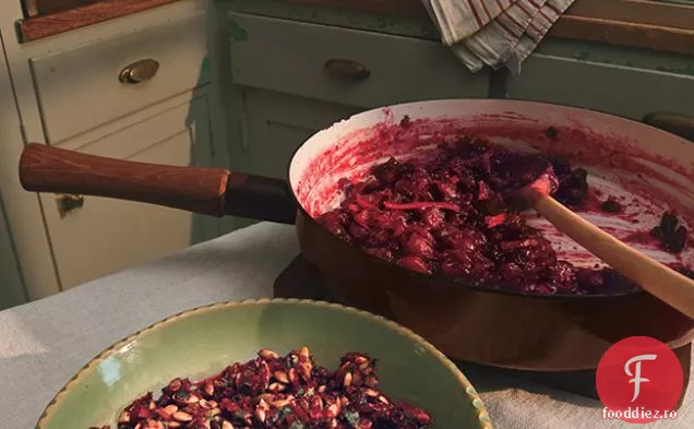Chutney de afine-portocale cu semințe de chimen, fenicul și muștar