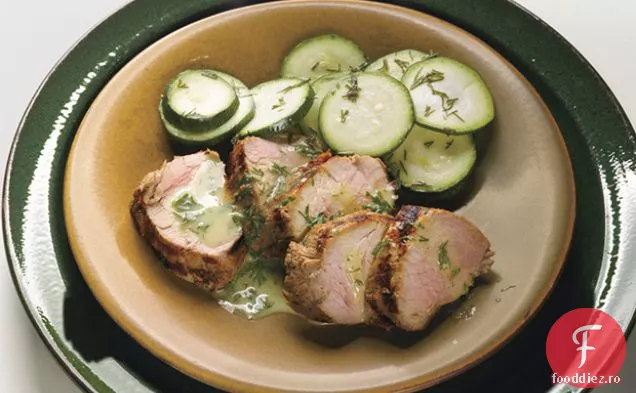 Filet de porc la grătar cu sos de muștar-mărar