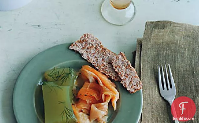 Arctic char Gravlaks cu jeleu de castraveți