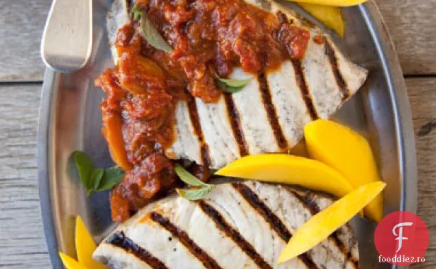 Mango BBQ ' D-pește-spadă la grătar