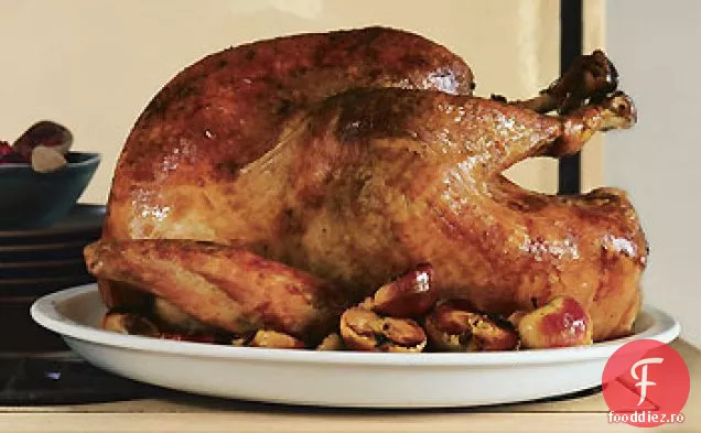 Curcan simplu prăjit cu sos bogat de curcan