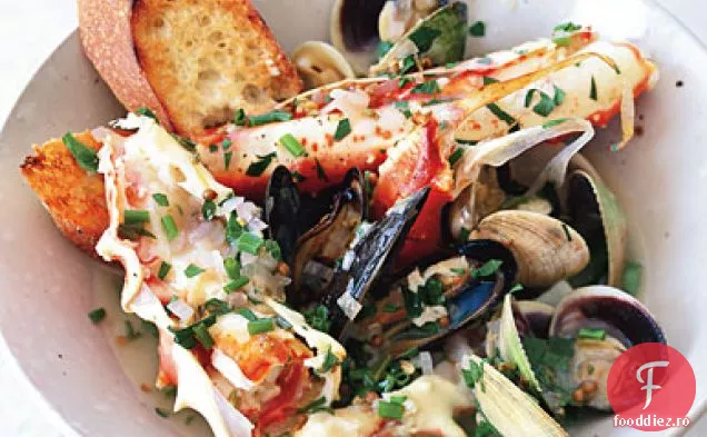 Crustacee prăjite cu coriandru, fenicul și lămâie Meyer