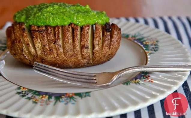 Cartofi Hasselback Cu Pesto De Caju Cu Spanac