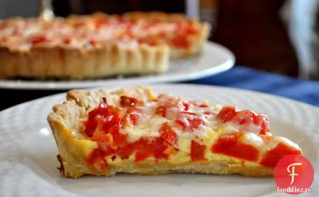 Quiche cu ardei roșu și tip de Quiche