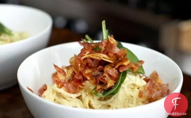 Pancetta Carbonara Cu Spanac Proaspăt Pentru Copii
