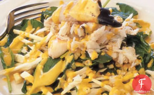 Salată De Spanac Și Crab De Piatră
