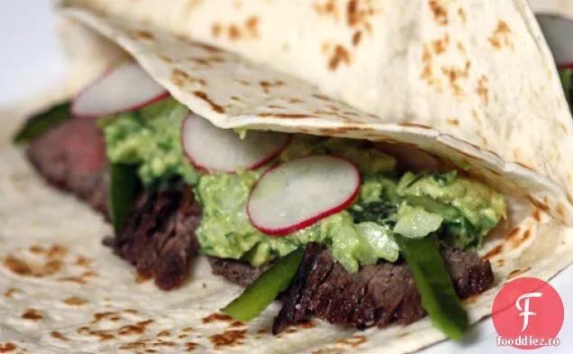 Friptură de fustă la grătar cu Guacamole și Rajas