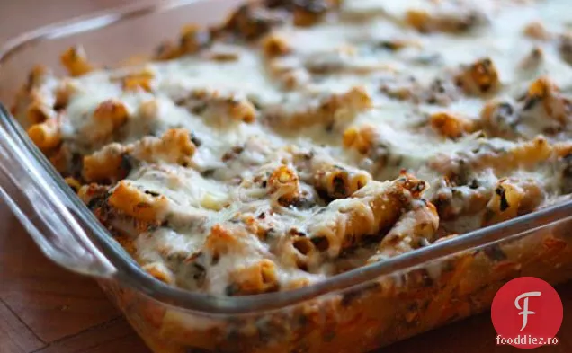 Ziti Coapte Cu Conținut Scăzut De Grăsimi Cu Spanac