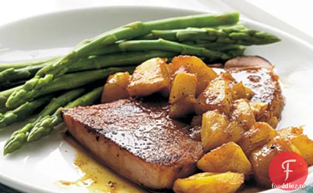 Tigaie-șuncă la grătar cu ananas glazurat