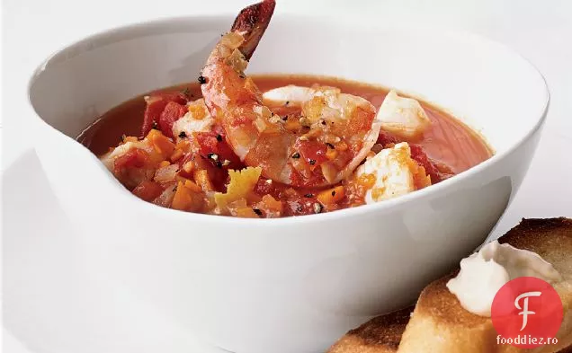Tocană de fructe de mare cu aioli de hamsie