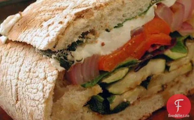 Sandvișuri cu legume și Mozzarella la grătar