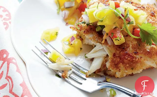 Prăjituri crocante de Crab cu Salsa de Mango-ananas