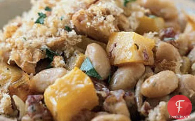 Cassoulet de usturoi prăjit și dovleac