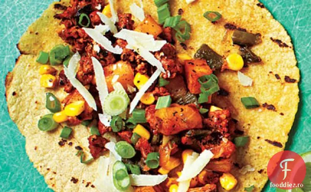 Tacos cu cartofi, Poblano și Chorizo