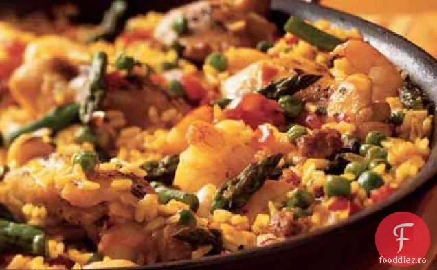 Paella de pui și creveți