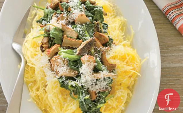 Spaghetti Squash cu spanac saut