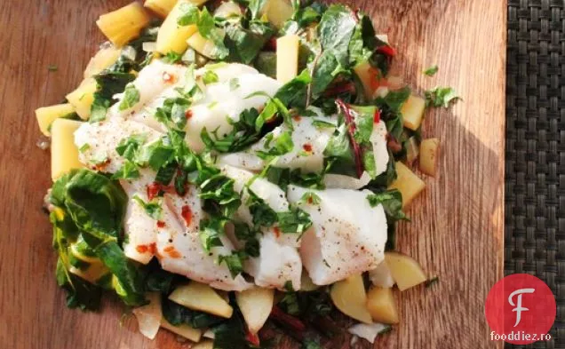 Pește aburit cu Bietă și Haș de cartofi