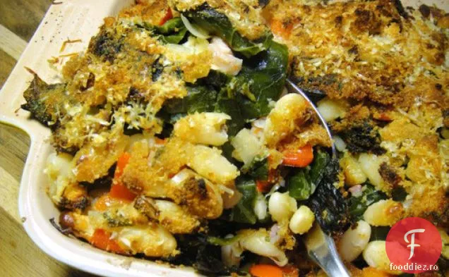 Gratin de fasole verde și albă