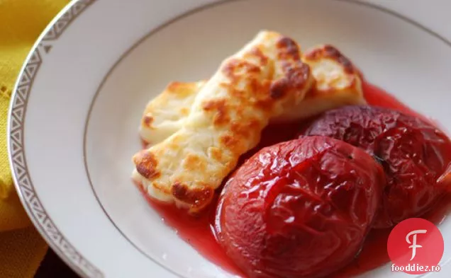 Piersici Riesling prăjite și Haloumi