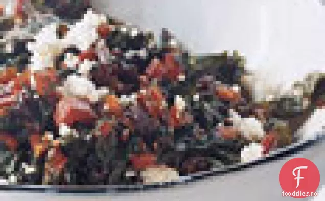 Brânză elvețiană înăbușită cu coacăze și Feta